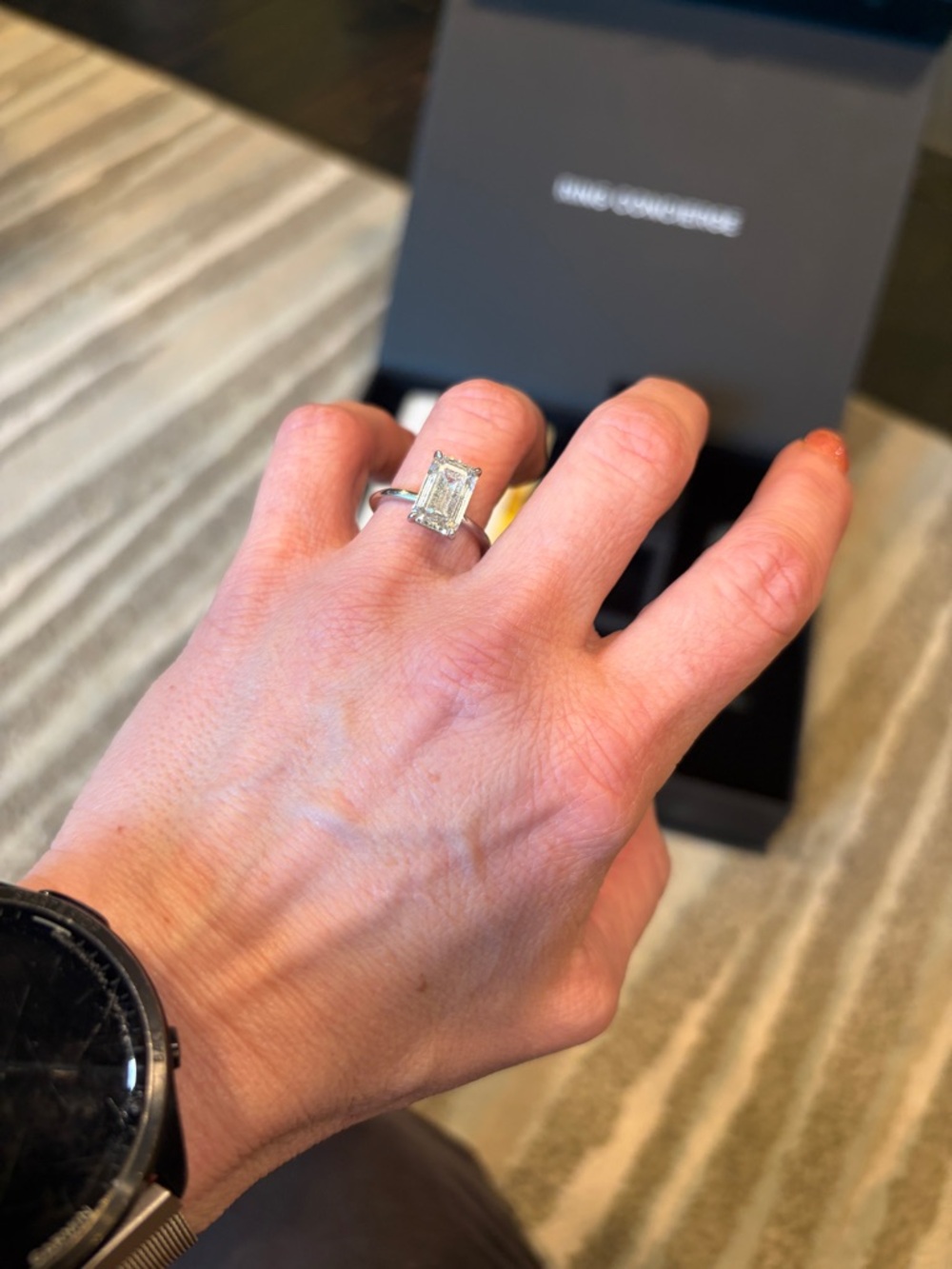 Ring Concierge 4.03 ct Emerald Lab Diamond set in Platinum IGI INCREDIBLE - Picture 6 of 17